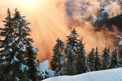 coucher de soleil dans le valbonnais