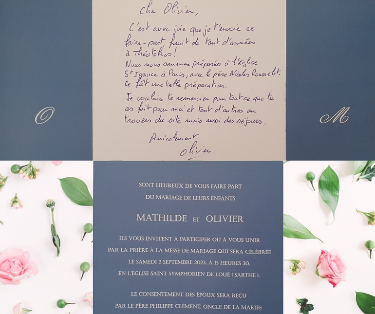 Faire part de mariage Olivier Et Mathilde