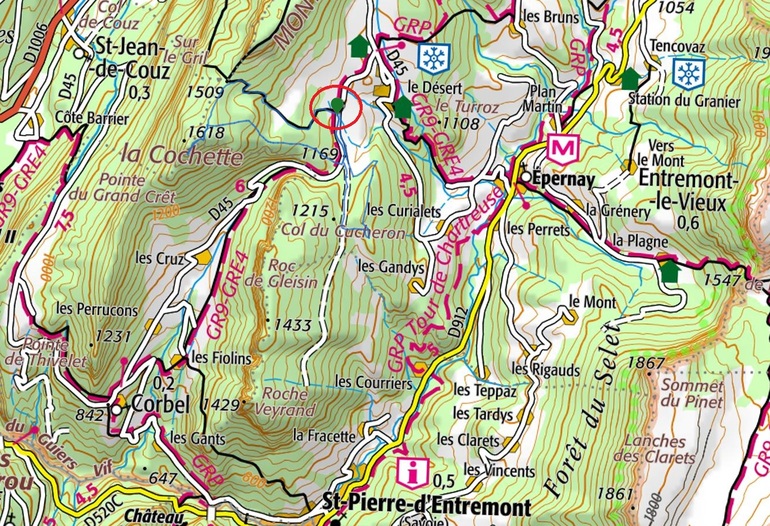 Carte Randonnée Pointe de la Cochette